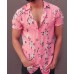 Pink floral men's shirt HF2202-01-02