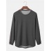 Men Solid Color Breathable Quick Dry Round Neck Long Sleeve T  Shirt