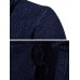 Mens Knit Cut Out Cuff Warm Casual Drawstring Pullover Sweaters