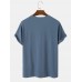 Men Cotton Henley Collar Solid Chest Pocket Short Sleeve Regular Fit Soft T  Shirts