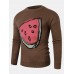 Mens Fruit Knitted Pattern Long Sleeve Casual Sweaters