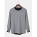 Men Solid Color Breathable Quick Dry Round Neck Long Sleeve T  Shirt