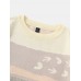 Men 100  Cotton Landscape Drop Shoulder Pullover Knitted Sweaters